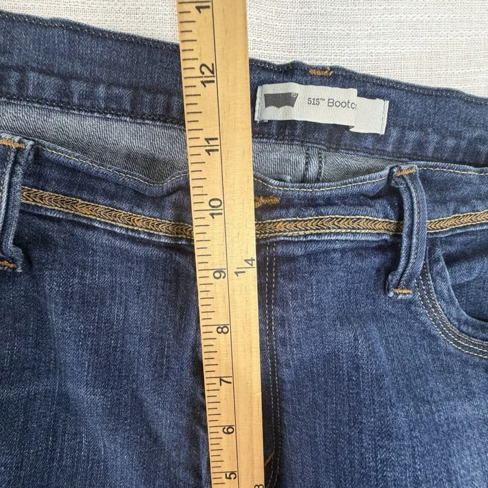 Levis 515 Bootcut‎ Womens Jeans 16P Medium Wash Blue Denim Mid Rise Stretch